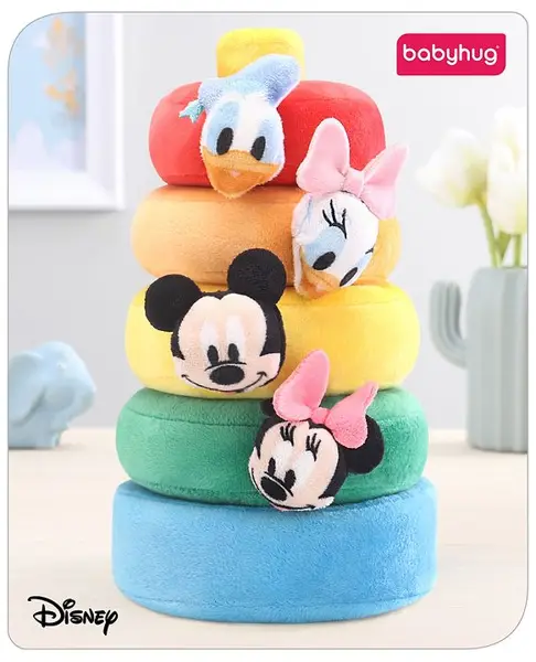 Babyhug Disney Mickey And Friends Plush Stacking Ring - 5 Pieces
