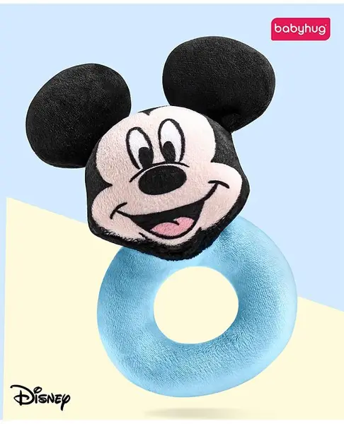 Babyhug Disney Mickey Mouse  Baby Ring Rattle - Blue