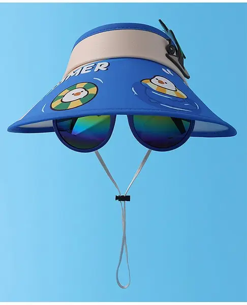 Babyhug Visor Cap with Duck Print  - Blue