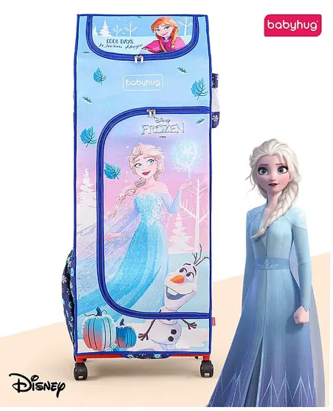 Babyhug Disney 4 Shelved Almirah With Wheels Frozen Theme - Blue