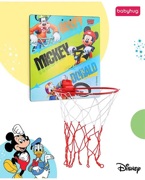 Babyhug Disney Mickey Mouse Basket Ball Play Set - Multicolor