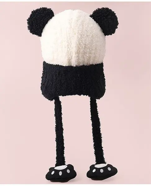 Babyhug Woolen Cap with Pom Pom - Black