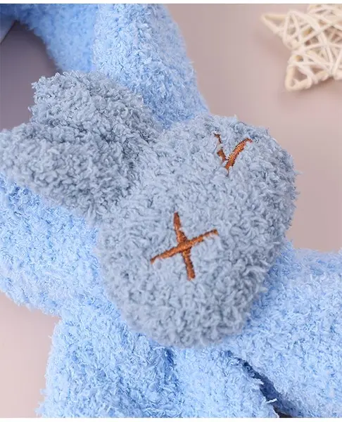 Babyhug Woollen Cap & Sets with Knot & Applique - Blue