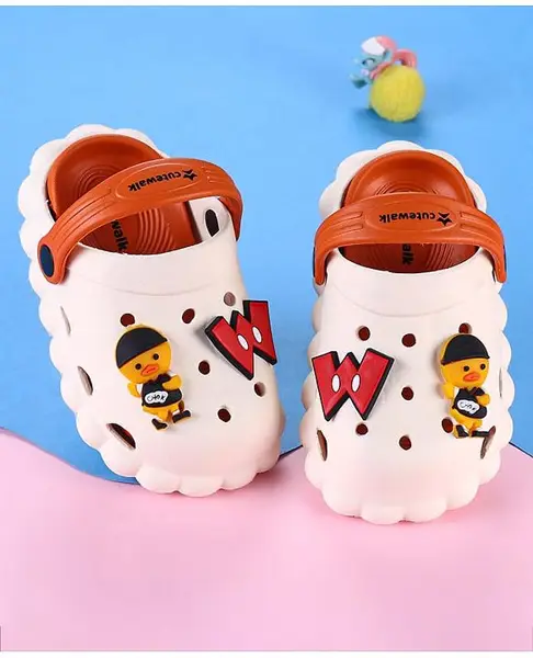 Cute Walk by Babyhug Clogs with Backstrap with Duck Applique - Red