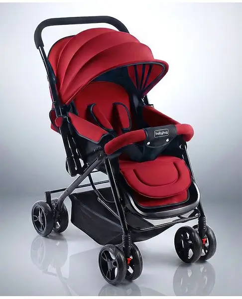 Babyhug Symphony Stroller With Reverisble Handle & Mosquito Net - Mauve