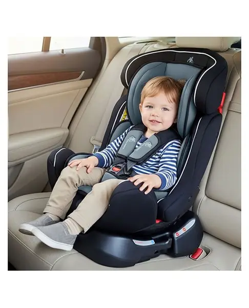 R for Rabbit Convertible Baby Car Seat Jack N Jill Grand Innovative ECE R44/04 Safety Certified Car Seat for Kids of 0 to 7 Years Age with 3 Recline Position (Black Grey)