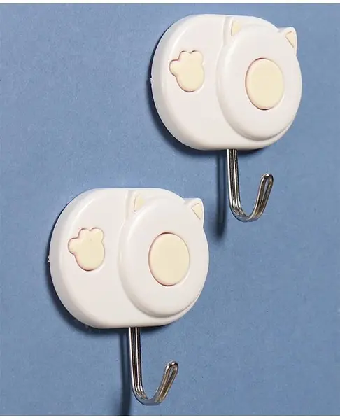 Self adhesive Hook Cat Shape Pack Of 2 - Yellow