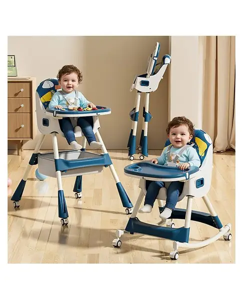 R for Rabbit Sugar Doodle Plus High Chair for Baby 3-in-1 Convertible Rocking Chair  Smart & Compact Fold with Dual Detachable Meal Tray for 0.6 to 5 Years Kids
