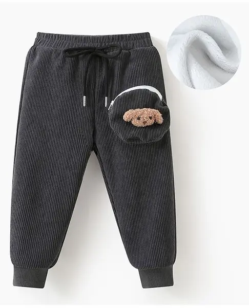 Kookie Kids Full Length Lounge Pants with Puppy Applique - Grey