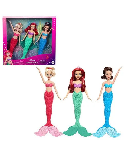 Disney Princess Ariel & Sister Mermaid Dolls - Height 29.5 cm
