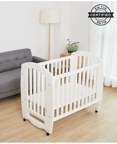 Babyhug Compacto 3 in 1 Cot Rocker Cum Study Table - White