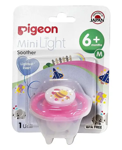 Pigeon Minilight Soother Size Medium Squirrel Print - Pink