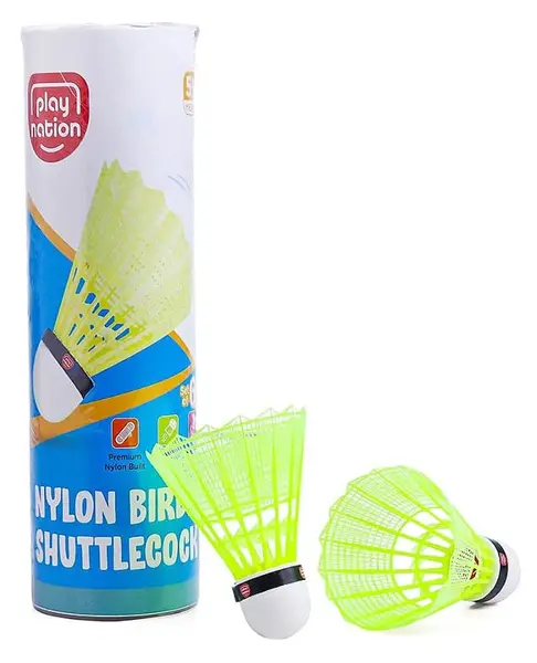 Play Nation Nylon Shuttle Cocks Pack of 6 - Yellow