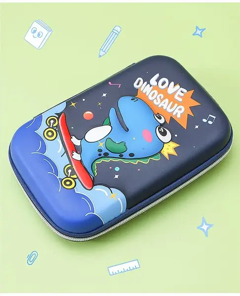 Dino Theme Pencil Pouch - Black