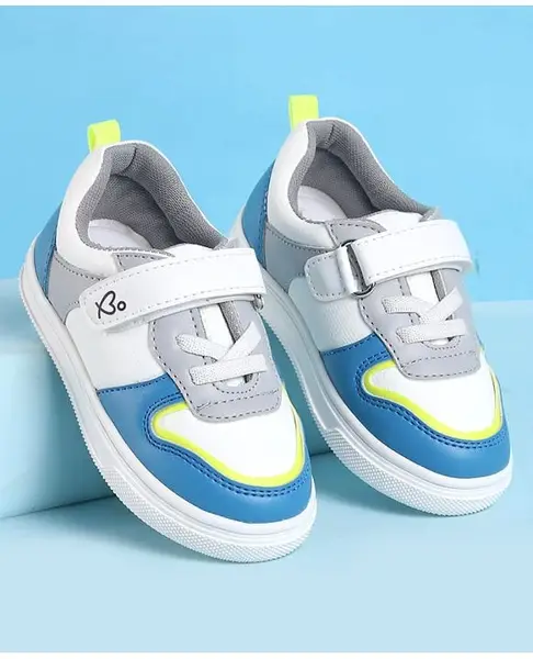 Babyoye Velcro Closure Casual Shoes - White & Blue