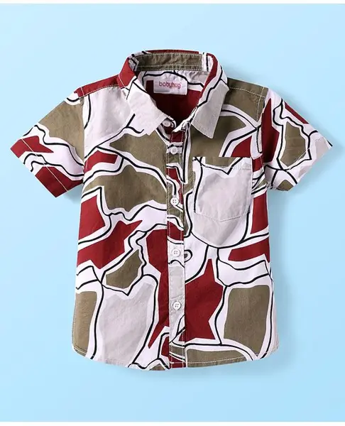 Babyhug Cotton Woven Half Sleeves Printed Shirt - Multicolour