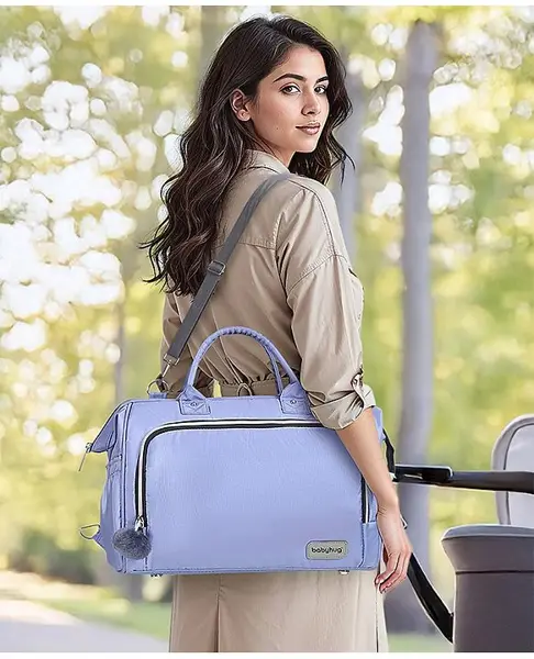 Babyhug 3-in-1 Diaper Bag Multifunctional Tote Sling & Backpack for Travel - Purple