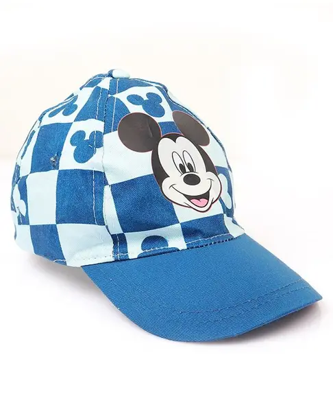 Babyoye Disney 100% Cotton Summer Cap With Mickey Mouse Family Graphics Light Blue - Circumference 54 cm