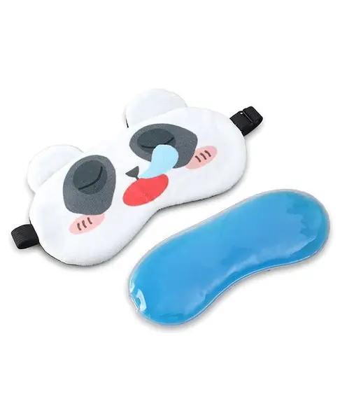 Panda Eye Mask with Adjustable Strap - White