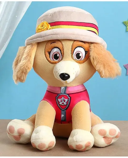 Paw Patrol Skye Plush Soft Toy with Hat Light Brown - Height 25 cm