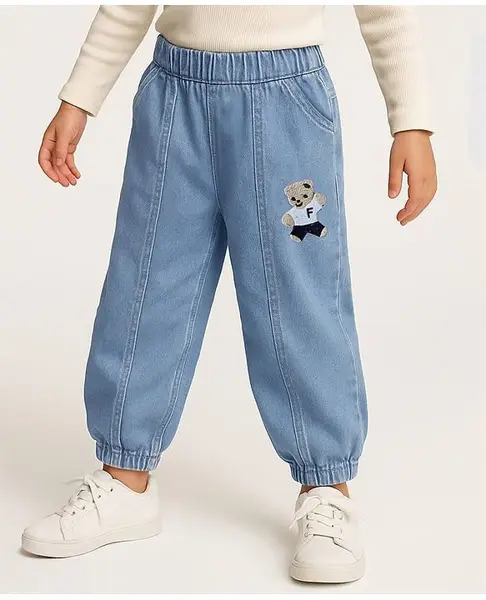 Mark & Mia Cut & Sew Denim Full Length With Embroidery Detailing - Light Blue
