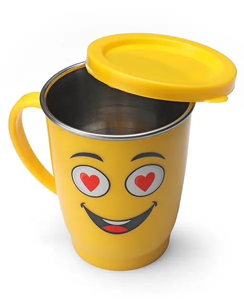Happy Face Steel Cup with Lid 350ml