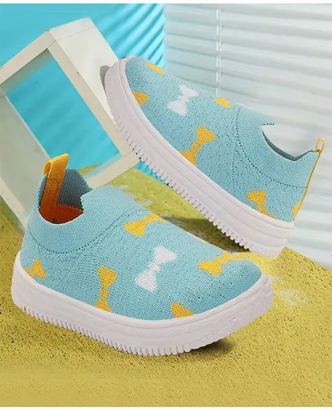 PASSION PETALS Abstract Designed Slip On Shoes - Light Blue