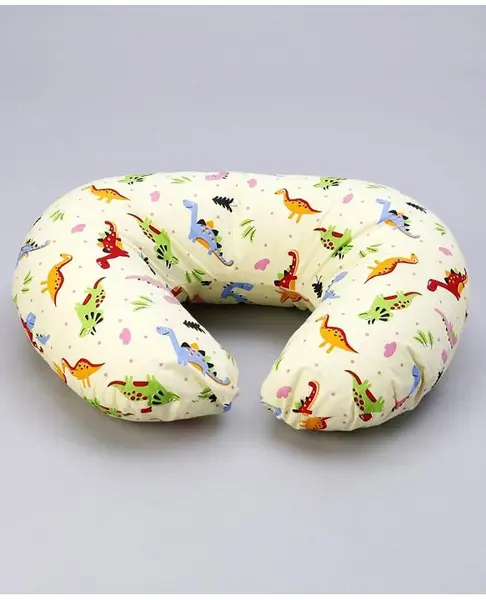 Babyhug Cotton Feeding Pillow Dinosaur Bear Print - Yellow Fits upto Waist size 32 inches