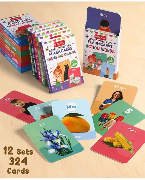 Babyhug 320 Piece Early Learning Flash Cards 12 Themes in One