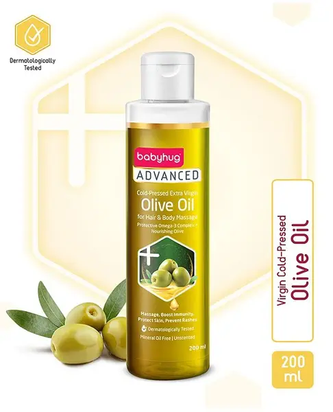 Babyhug Advanced Cold-Pressed Virgin Olive Oil - 200 ml