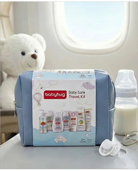 Babyhug Daily Care Travel Kit With Pouch - Pack of 7