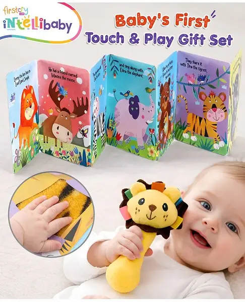 Intellibaby 2-in-1 Babys First Touch N Play Gift Set