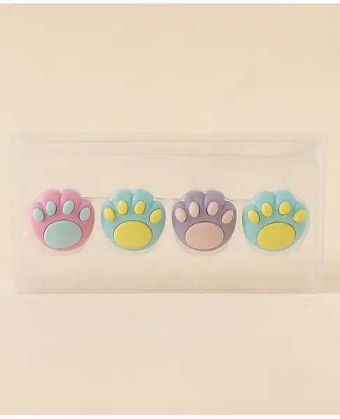 Cat Paw Print Erasers - Set of 4