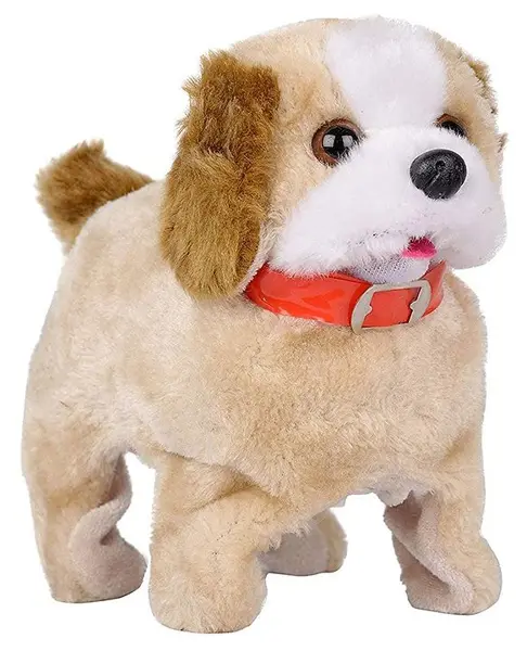 NEGOCIO 17 cm Fantastic Battery-Operated Jumping Puppy Backflip Soft Toy Beige