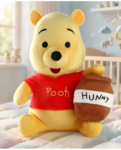 Babyhug Disney 35 cm Winnie the Pooh Soft Toy Premium Plush Stuffed Cuddly Toy Super Soft & Washable Perfect for Gifting  Imaginative Play & Emotional Development BIS Certified Home & Ca