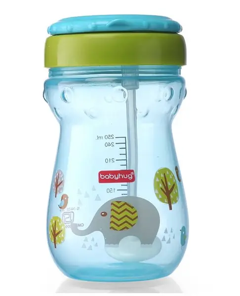 Babyhug Weighted Straw Sipper Blue - 360 ml