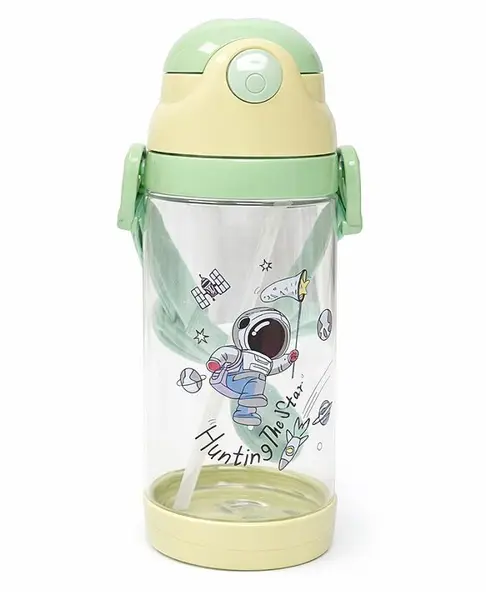 Sanjary Kids 450ml Space Plastic Sipper Water Bottle with Neck Carry Strap  Leakproof BPA-Free Drinking Bottle for School  Travel and Outdoor Use