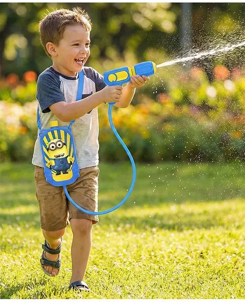 Back Carry Holi Water Gun with 1.5 Liter Tank - Blue Yellow