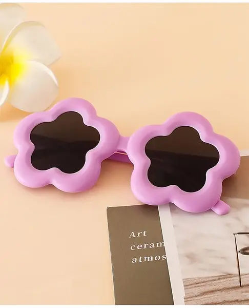 Babyhug Solid Coloured Star Shaped Sunglasses - Purple