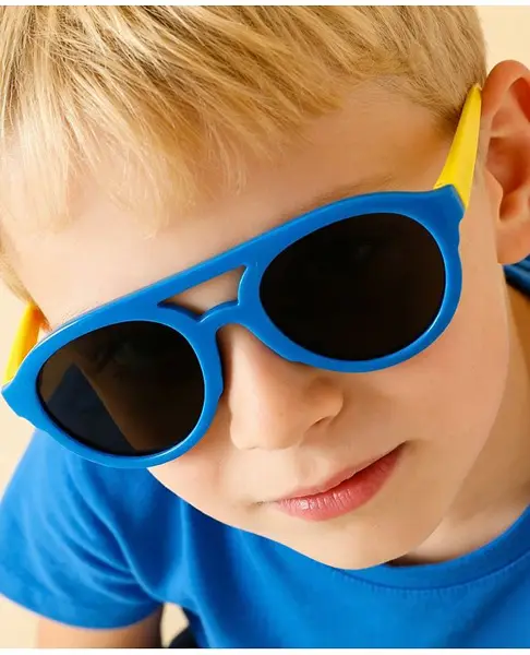 Babyhug Solid Coloured Round Shaped Sunglasses - Blue