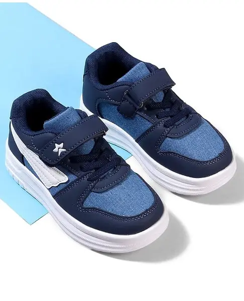 Cute Walk by Babyhug Velcro Closure Solid Sneaker Shoes - Navy Blue