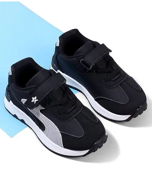 Cute Walk by Babyhug Velcro Closure Solid Sneaker Shoes - Black