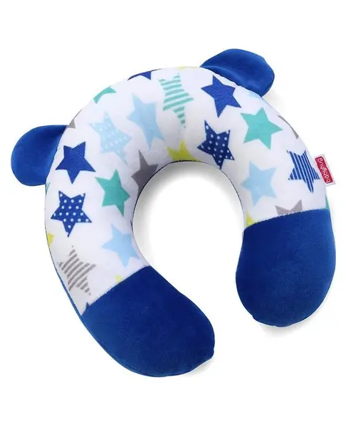 Babyhug Velour Neck Support Pillow Star Print - Blue