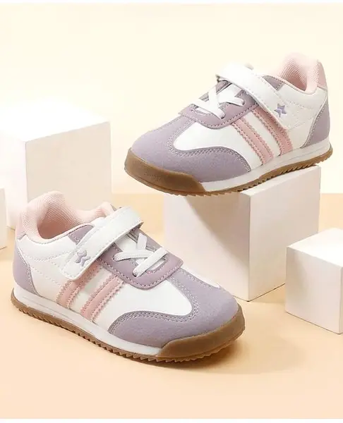 Cute Walk by Babyhug Velcro Closure Sport Shoes With Star Embroidery - Pink