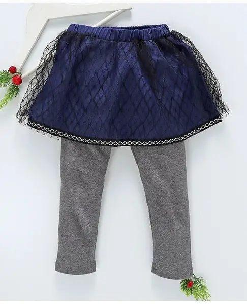 Menga Wa Netted Full Length Skeggings - Blue & Grey