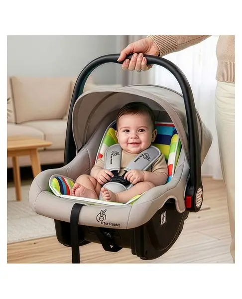 R for Rabbit Picaboo Infant Car Seat Cum Carry Cot Rainbow - Grey Multicolour