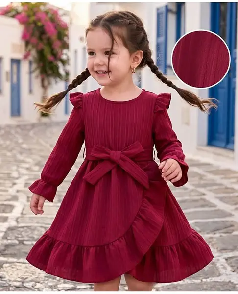 Mark & Mia Full Sleeves Winter Frock - Red
