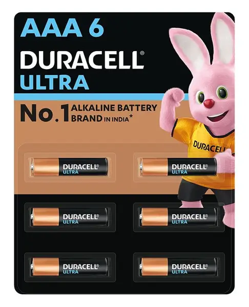 Duracell Ultra AAA Battery pack of 6 High-Drain Devices Digital Camera Toys Electric Toothbrush