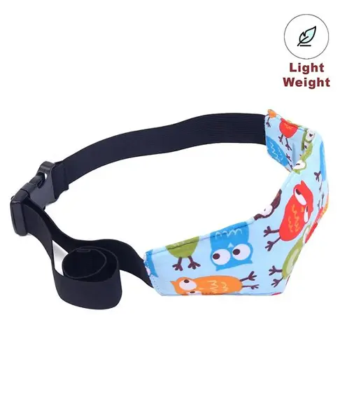 Car Seat Baby Sleep Head Support Owl Print - Blue