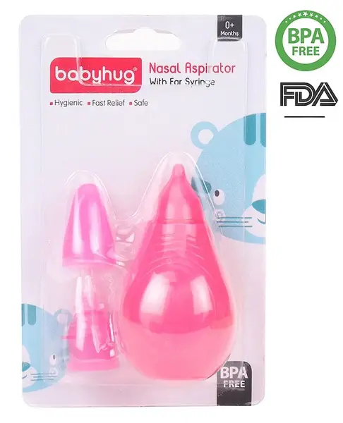 Babyhug Nasal Aspirator & Ear Syringe - Pink